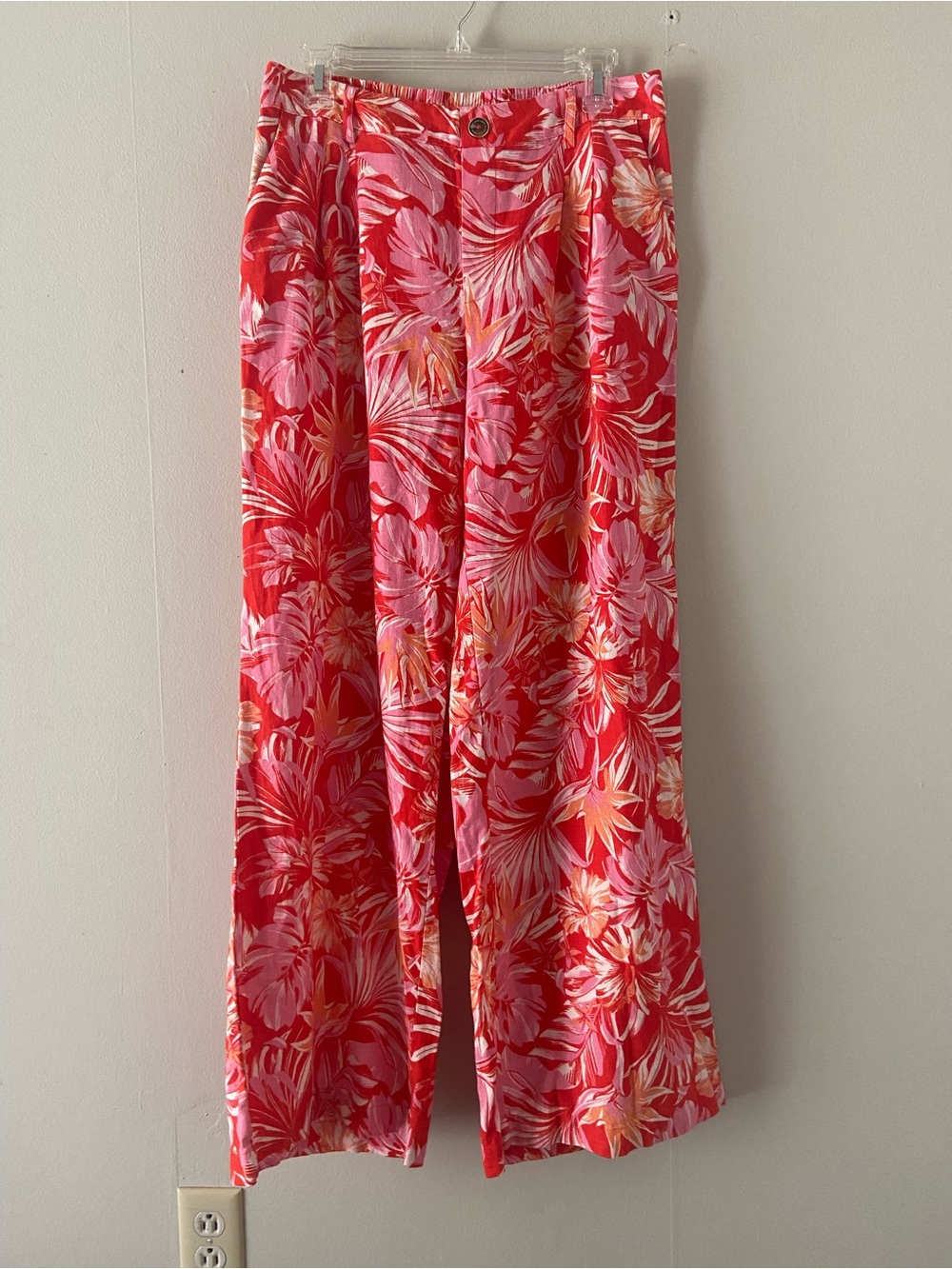 Wide leg linen pants Marc New York medium vibrant tropical summer resort